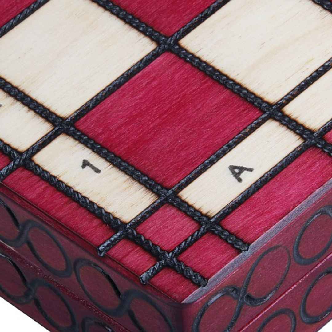 CHERRY - Echiquier Artisanal Décoratif en Bois - Taille 3 - 35x35cm