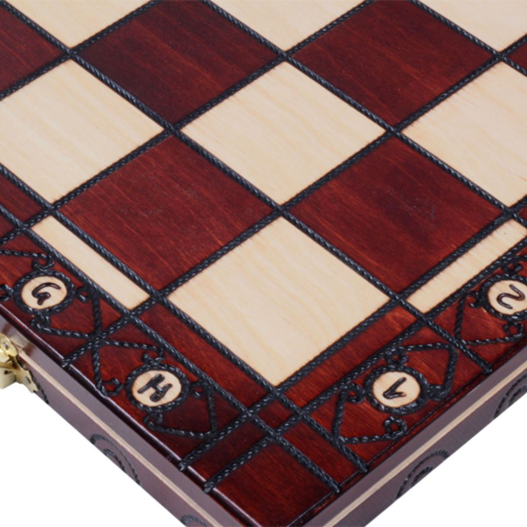 CONSUL - Echiquier Artisanal en Bois - Taille 5 - 48x48cm