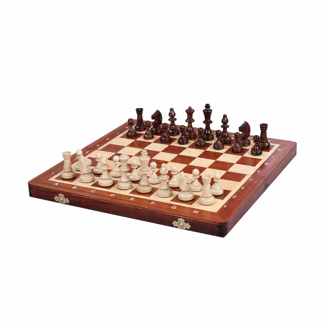 Echiquier en bois Pliable - Jeu d'échecs Coffret - Taille 3 - 35x35cm