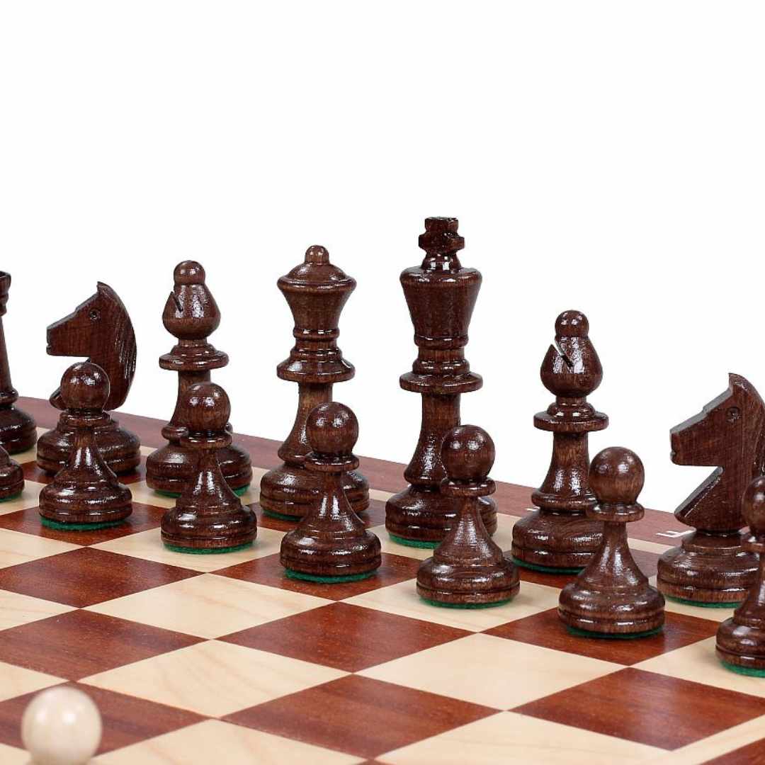 Echiquier en bois Pliable - Jeu d'échecs Coffret - Taille 3 - 35x35cm