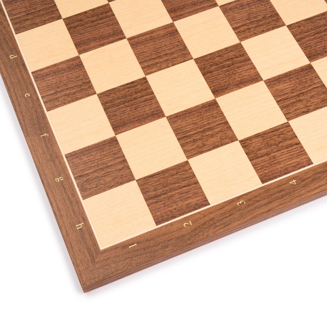 Echiquier Noyer Deluxe Numéroté à bords fins - Taille 5 - 45x45cm
