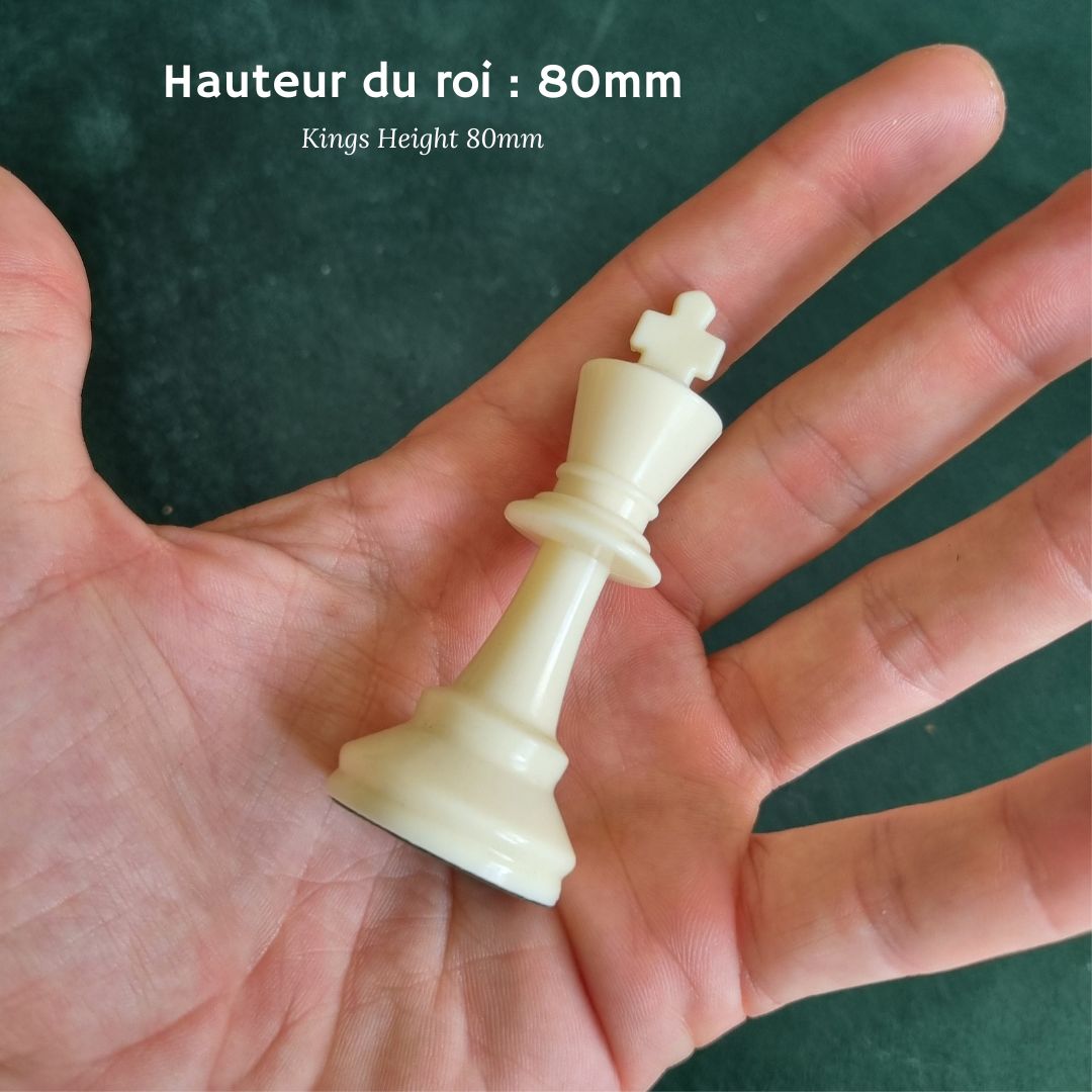 Pièces d'échecs en plastique - Ensemble complet - Format Enfants 3.00"