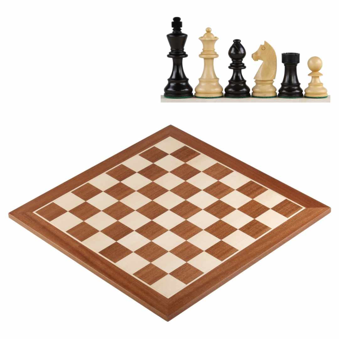 Echiquier de Tournoi en Bois massif - Acajou - Taille 6 - 54x54cm