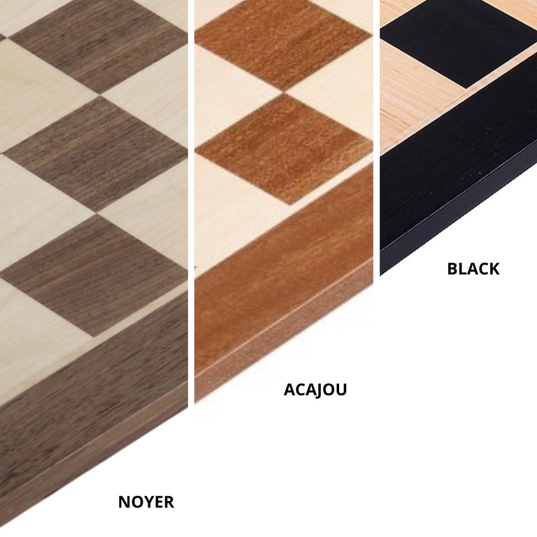 Echiquier de Tournoi en Bois - Noyer - Taille 6 - 54x54cm