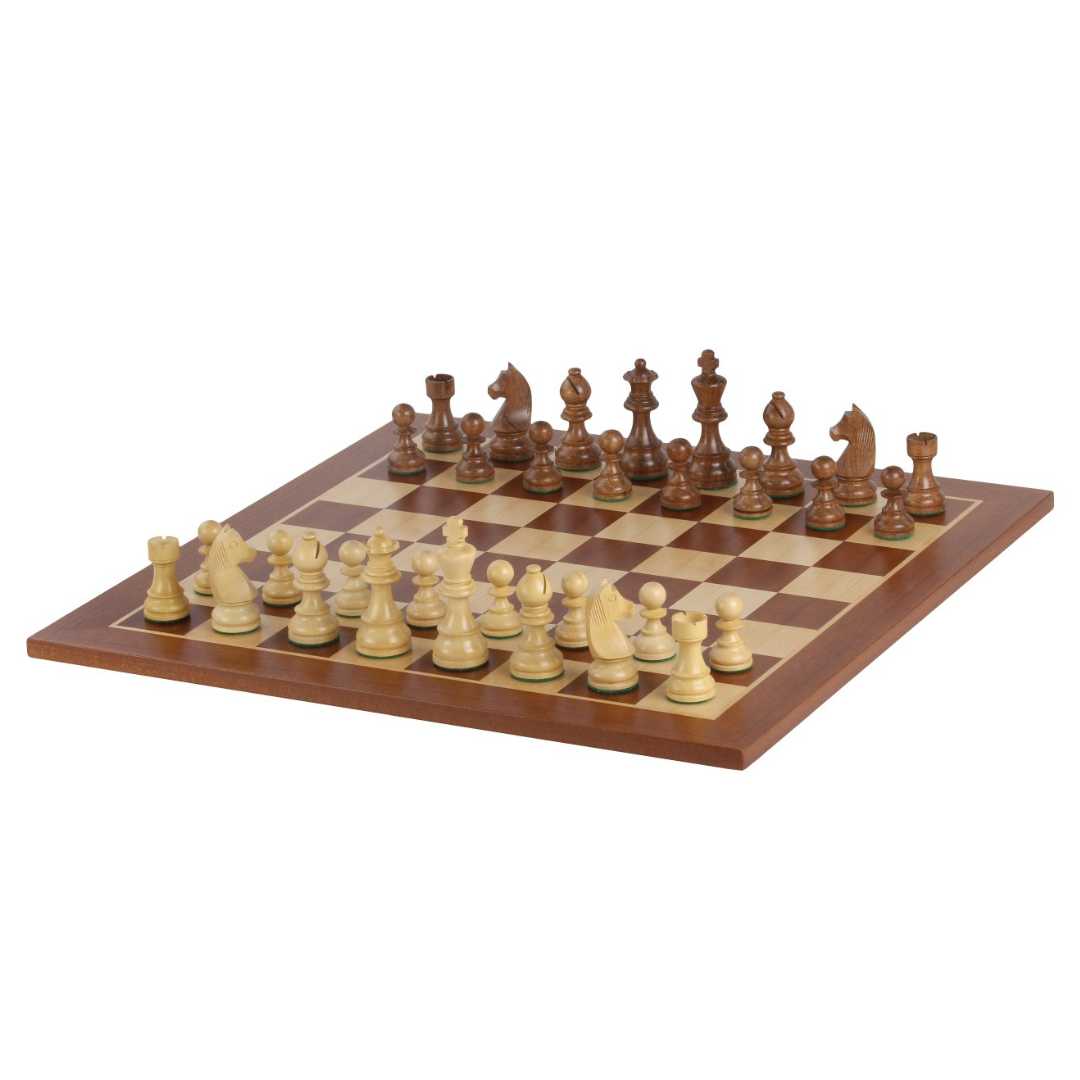 Echiquier de Tournoi en Bois massif - Acajou - Taille 5 - 48x48cm