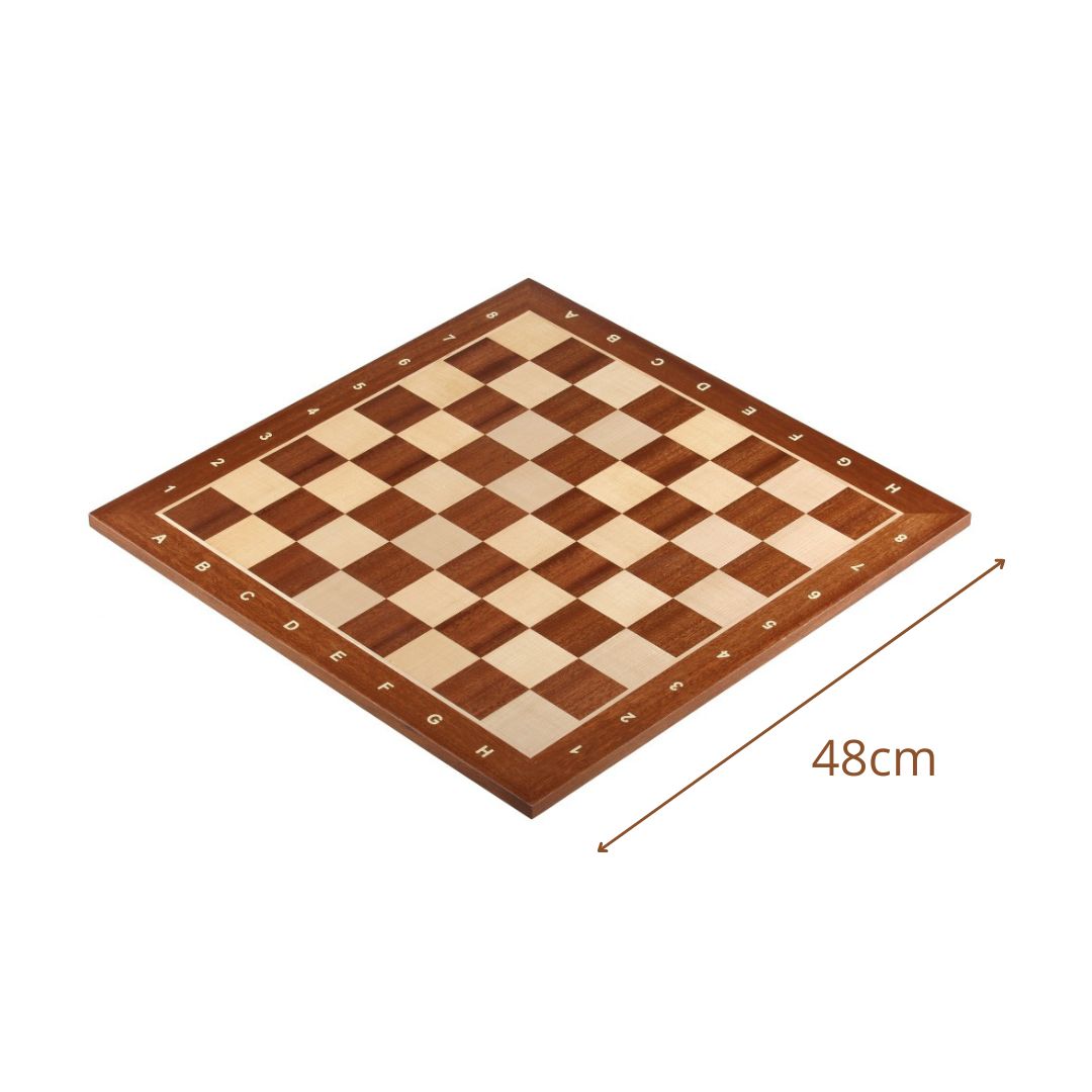 Echiquier de Tournoi en Bois massif - Acajou - Taille 5 - 48x48cm