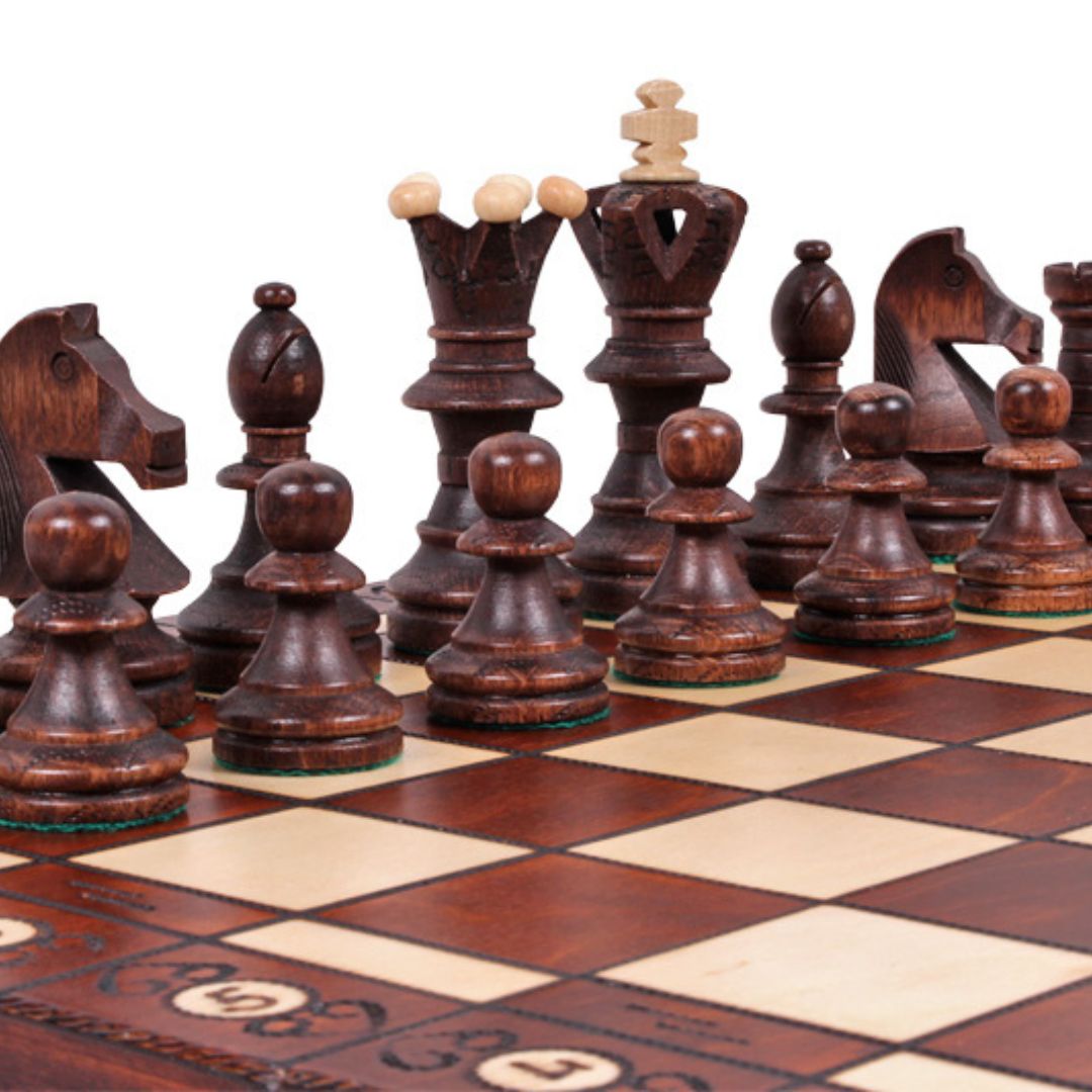 ROYAL - Echiquier Artisanal Décoratif en Bois - Taille 6 - 54 x 54 cm