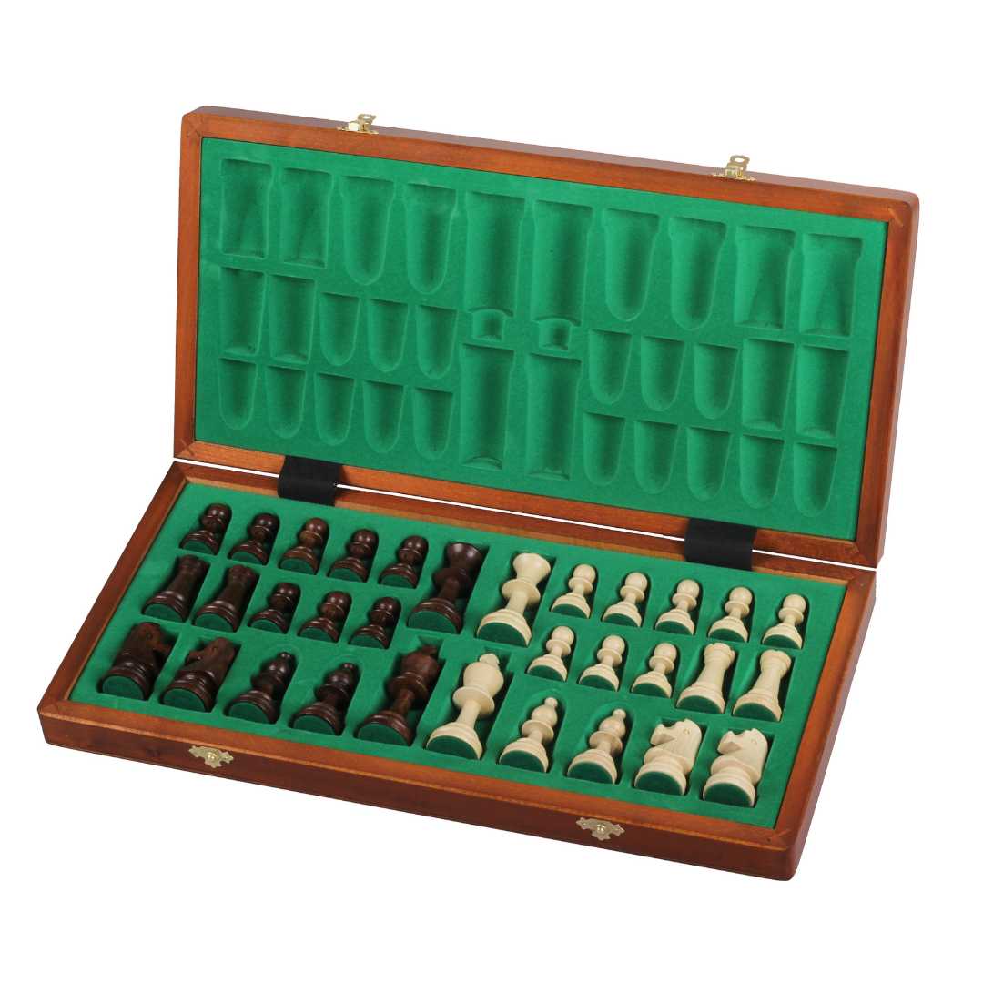 Echiquier en bois Pliable - Jeu d'échecs Coffret - Taille 4 - 42x42cm