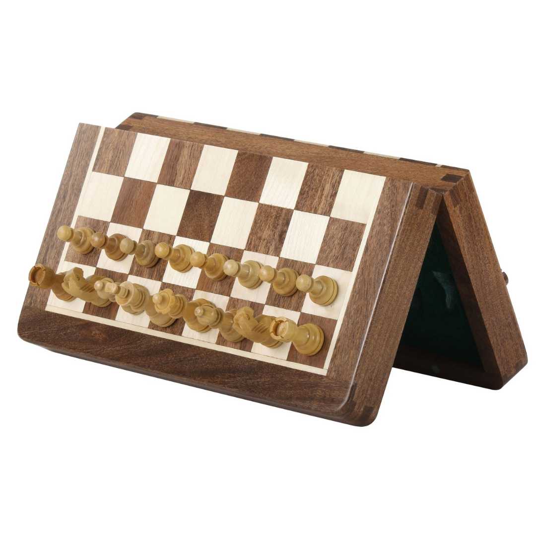 Echiquier Magnétique de Voyage - Acacia et Buis - Taille 3