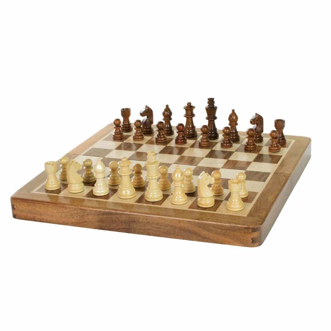 Echiquier Magnétique de Voyage - Acacia et Buis - Taille 3