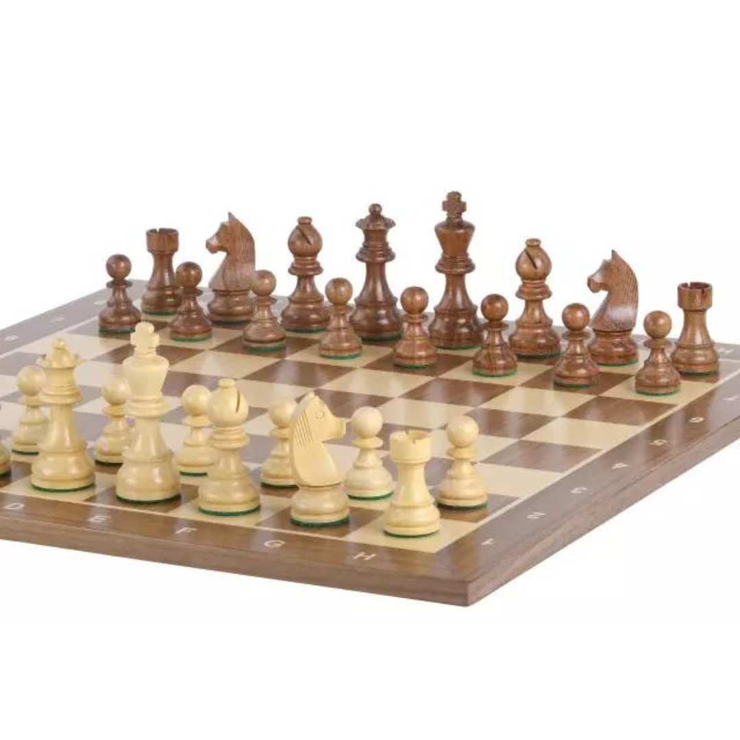 Echiquier de Tournoi en Bois - Noyer - Taille 6 - 54x54cm