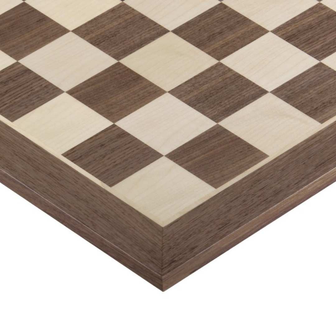 Echiquier de Tournoi en Bois - Noyer - Taille 6 - 54x54cm