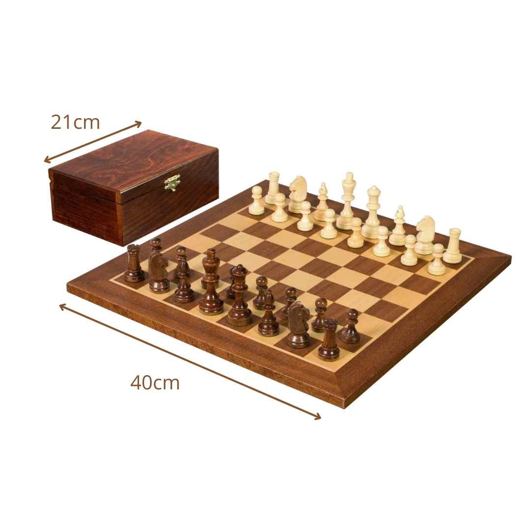 Echiquier de Tournoi en Bois - Taille 4 - 40x40cm + Coffret personnalisable