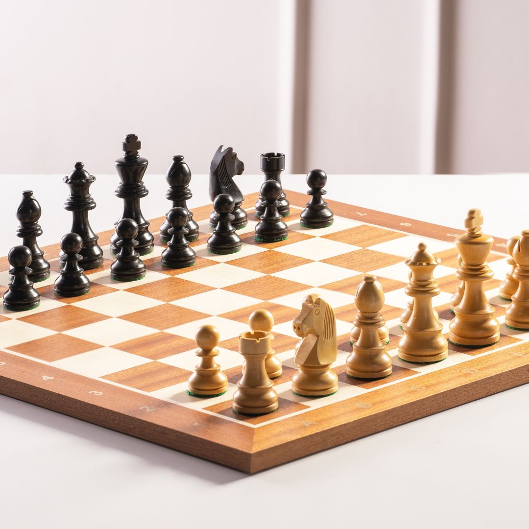 Echiquier de Tournoi en Bois massif - Acajou - Taille 4 - 40x40cm