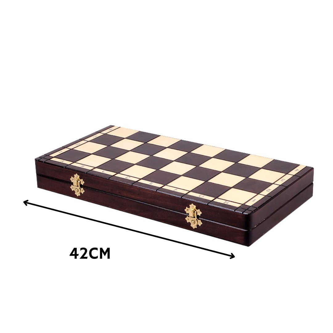 ACE - Echiquier Artisanal Décoratif en Bois de Charme et Hêtre - Taille 4 - 42x42cm