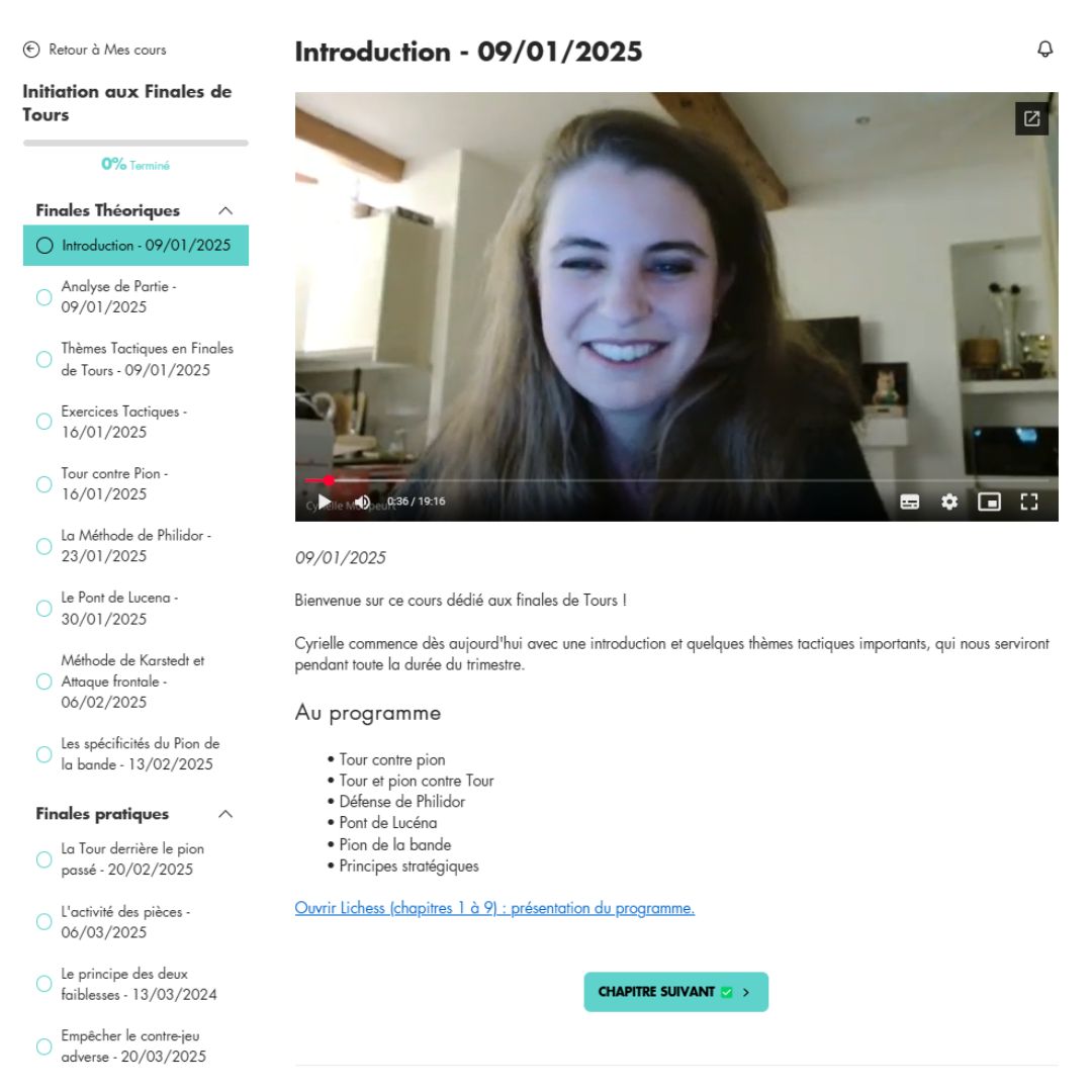 Finales de Tours Fondamentales - 12 séances - WFM Cyrielle Monpeurt (Replay)