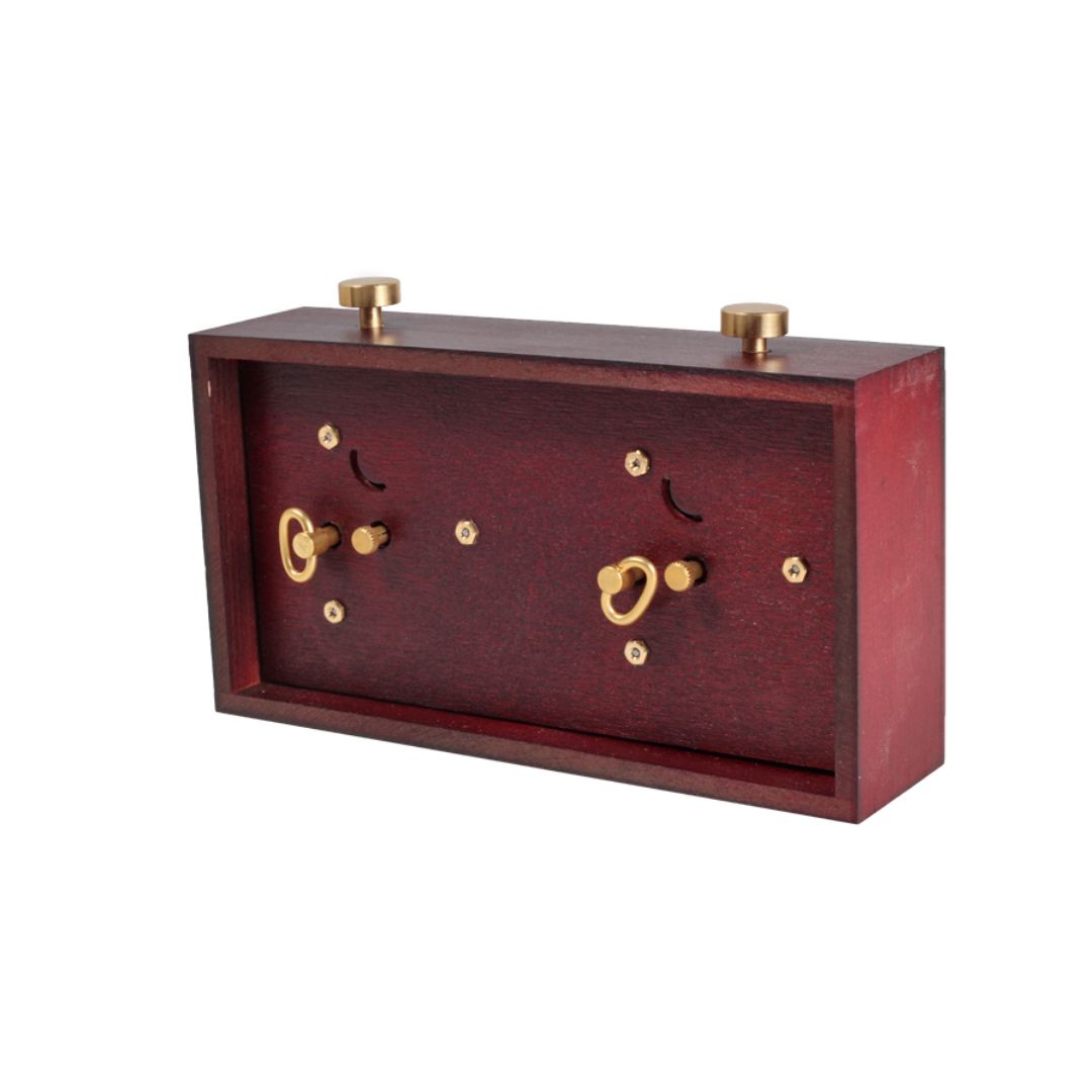 Petite Horloge d'échecs Vintage - Acajou et Or