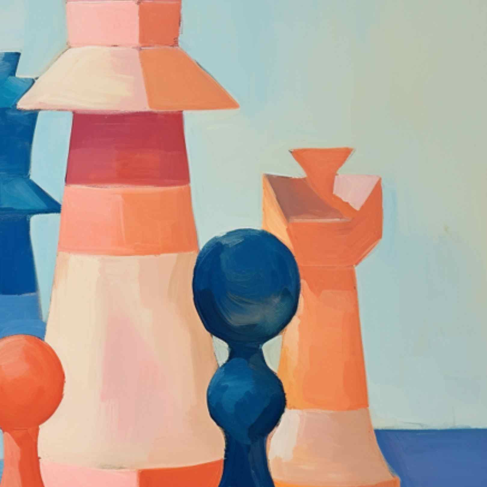 Forteresse - Affiche d'échecs Pastels - A3