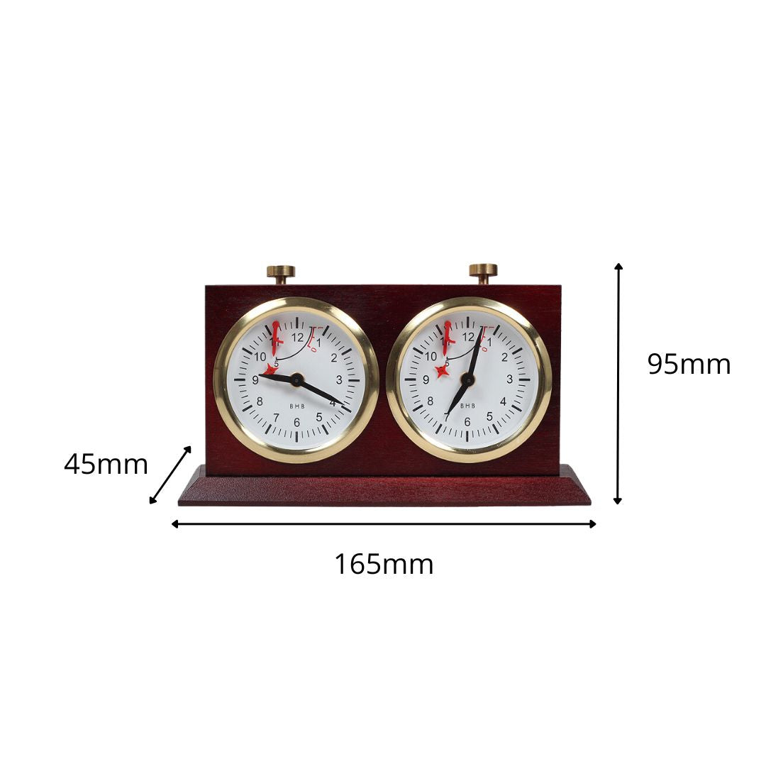 Grande Horloge d'échecs Vintage - Acajou et Or