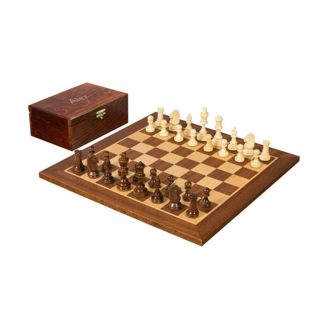 Echiquier de Tournoi en Bois - Taille 4 - 40x40cm + Coffret personnalisable