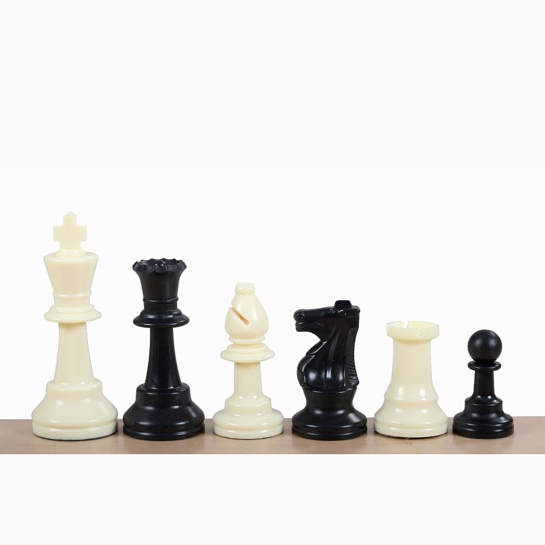Pièces D'échecs Taille 5 – Set De 17 Pièces En Plastique Avec 2 Dames – Staunton Feutrées