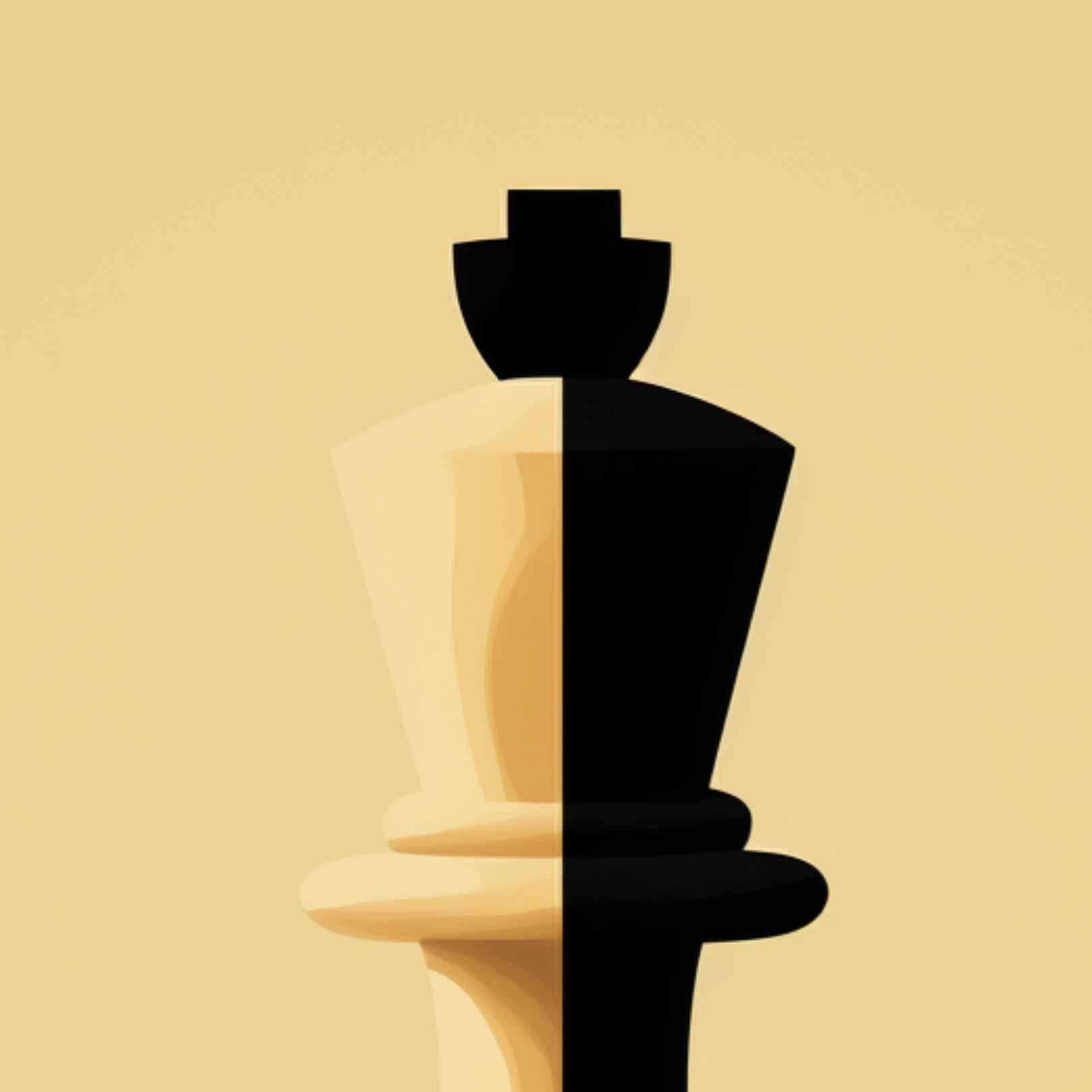 Roi Bicolore - Affiche d'échecs - A3