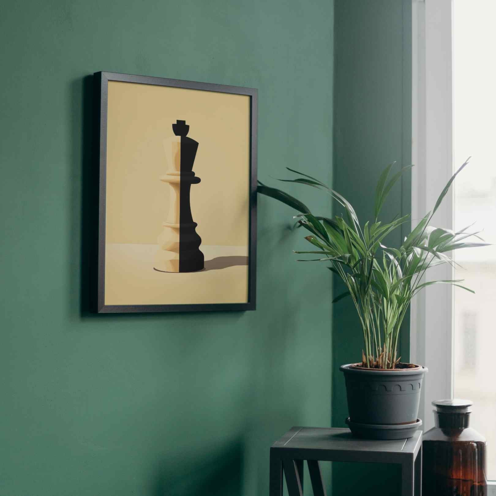 Roi Bicolore - Affiche d'échecs - A3