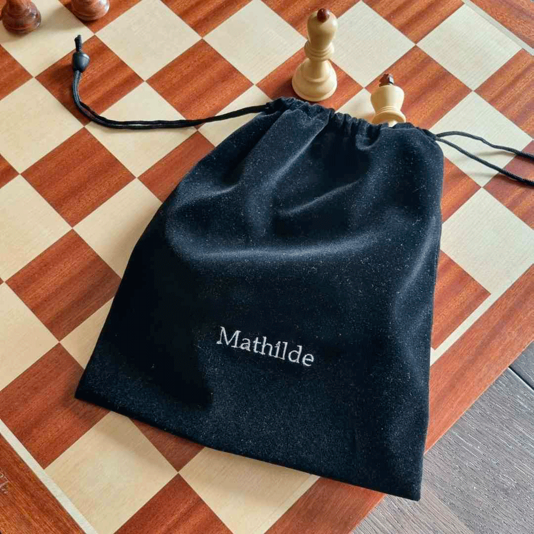 Sac en velours pour pièces d'échecs