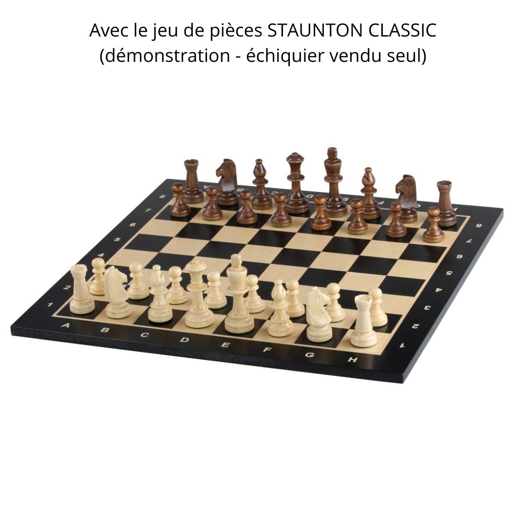 Plateau d'échecs Acajou Noir - BLACK - Fabriqué en Europe