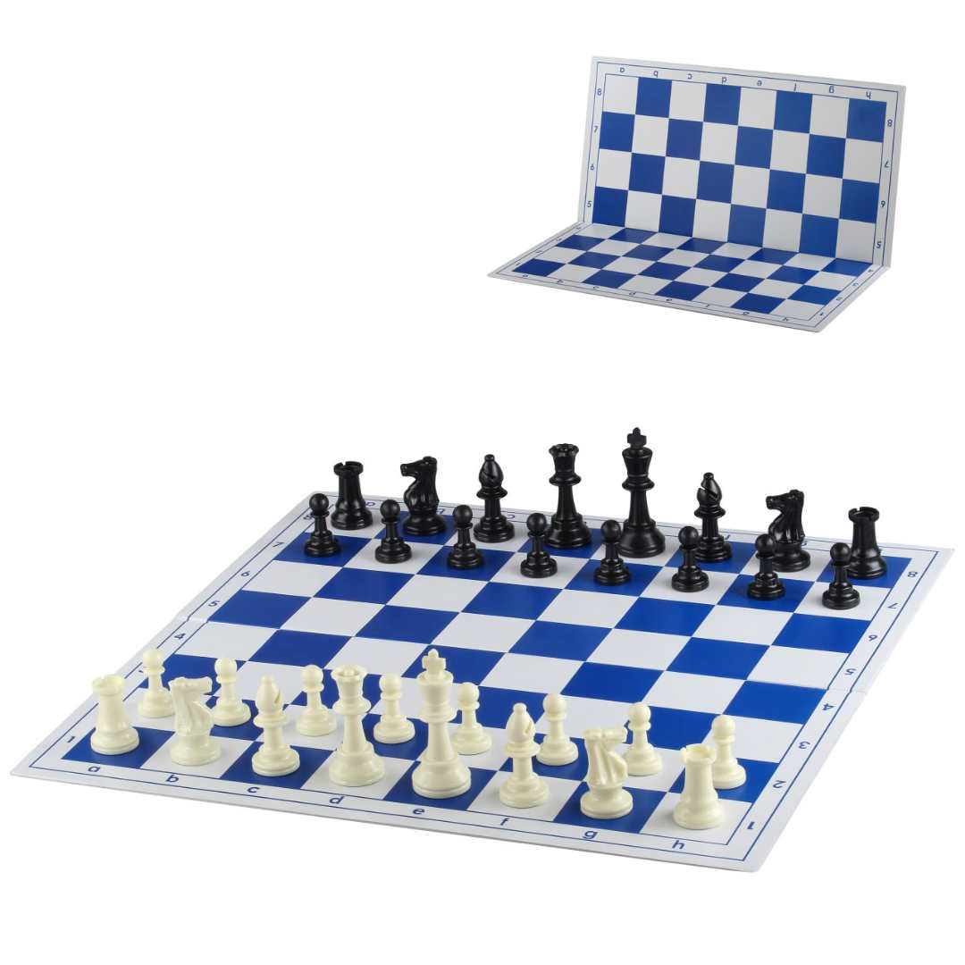 Grand jeu d'échecs en plastique - Pliable en 2