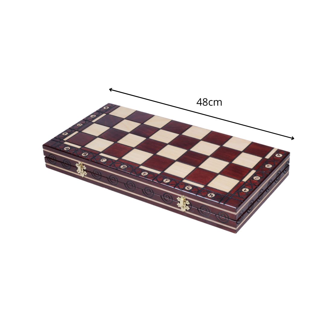 CONSUL - Echiquier Artisanal en Bois - Taille 5 - 48x48cm