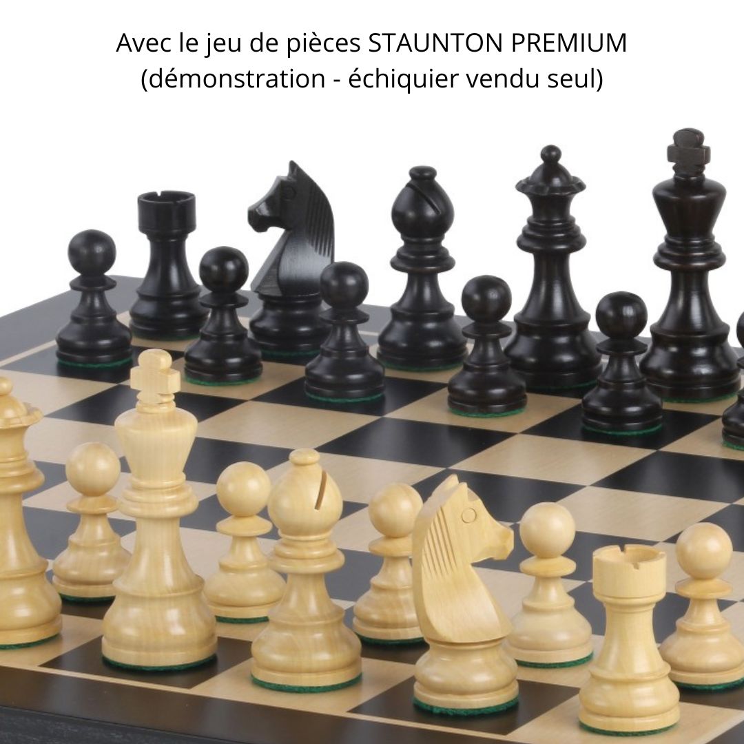 Plateau d'échecs Acajou Noir - BLACK - Fabriqué en Europe