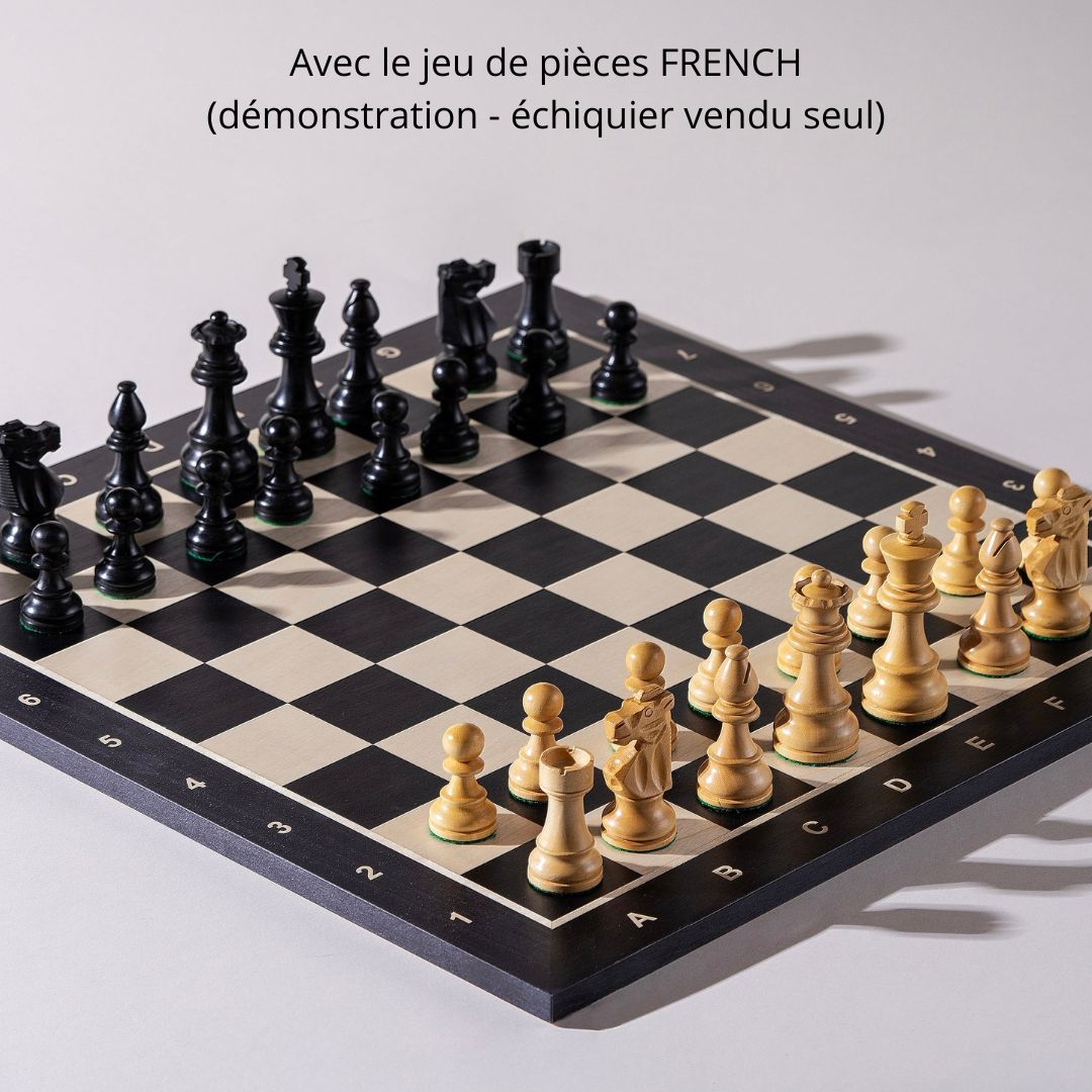 Plateau d'échecs Acajou Noir - BLACK - Fabriqué en Europe