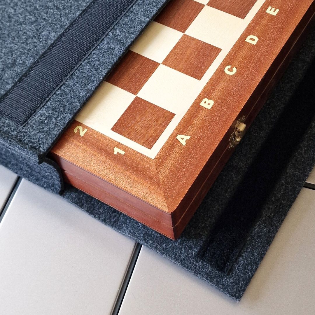 Étui en feutre pour coffret d’échecs pliable - Fait main en Pologne