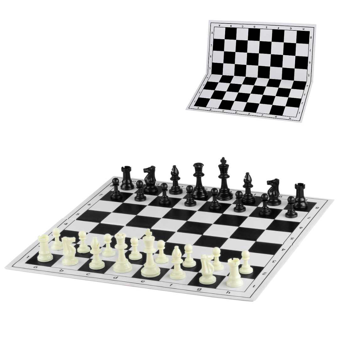 Grand jeu d'échecs en plastique - Pliable en 2