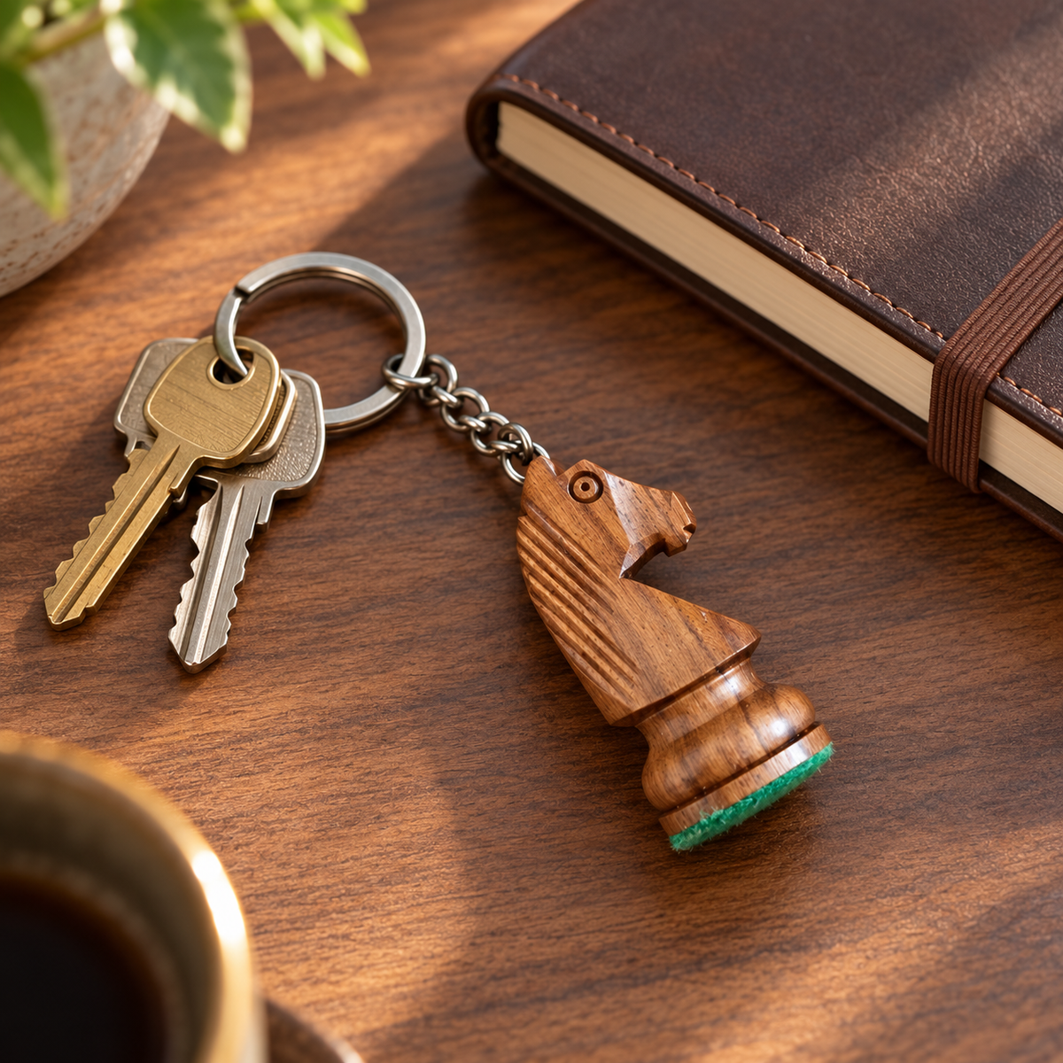 Porte-clés "Cavalier" en bois - personnalisable