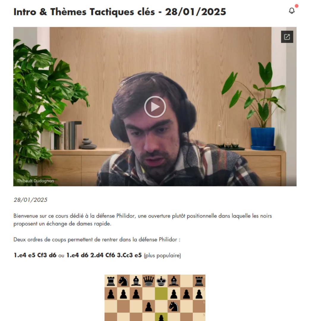 Gambit Shirov - Répertoire d'Attaque contre la Philidor - MI Thibault Dudognon (Replay)