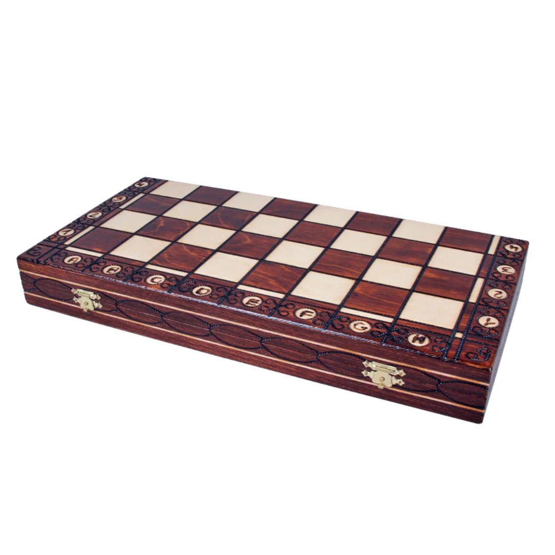 SENAT - Echiquier Artisanal Décoratif en Bois - Taille 4 - 42x42cm