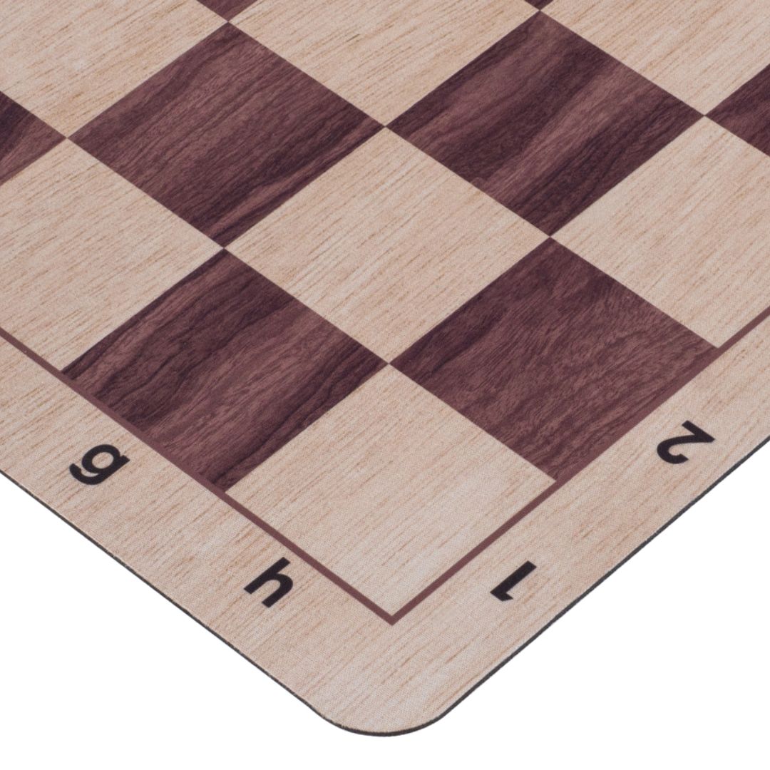 Tapis d'échecs Mousse "Soft Touch" antidérapant - Noyer Clair - 51 x 51cm