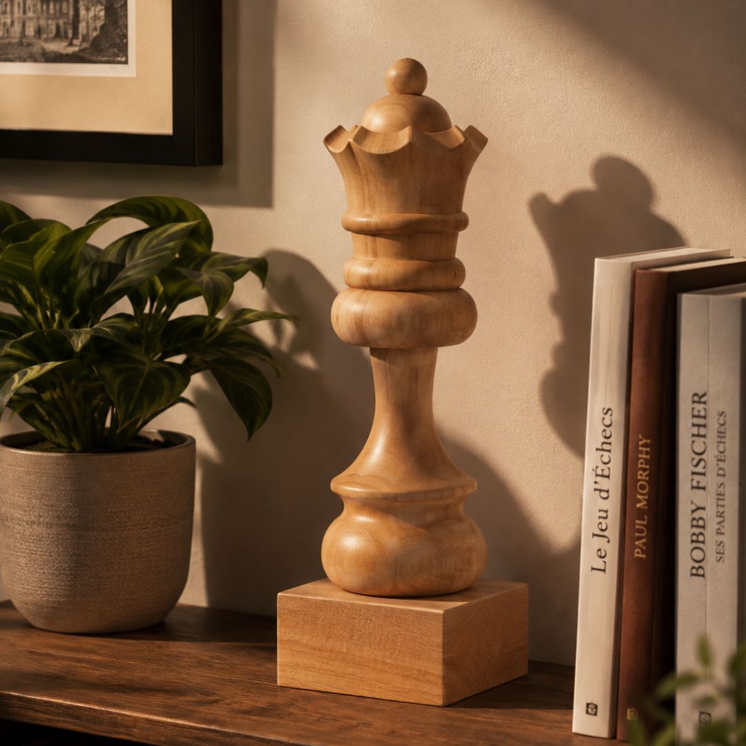 Dame Géante en Bois - Trophée d'Échecs