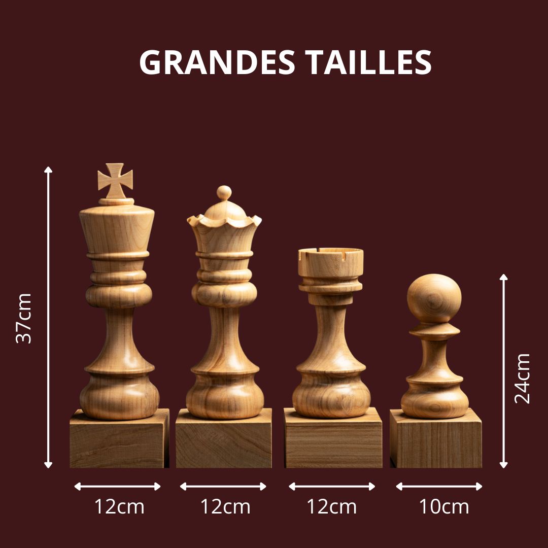 Roi Géant en Bois - Trophée d'Échecs